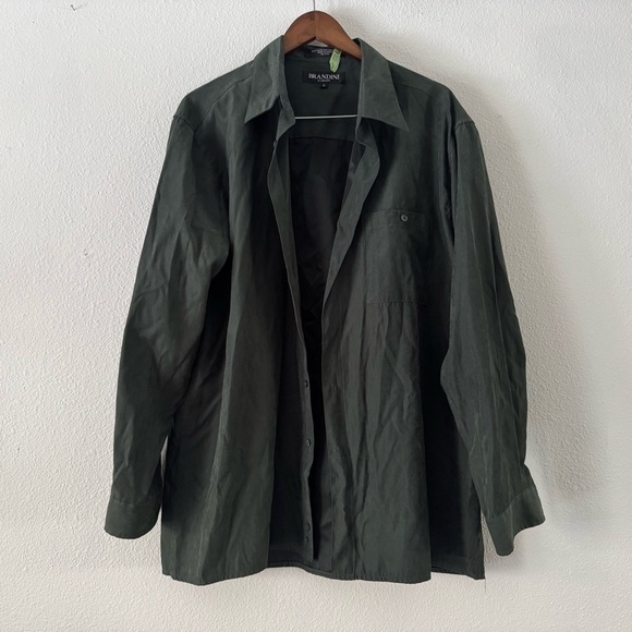 Oversized Button Up Shirt XL Vintage Suede Feel Streetwear Layering Brandini - Picture 13 of 14
